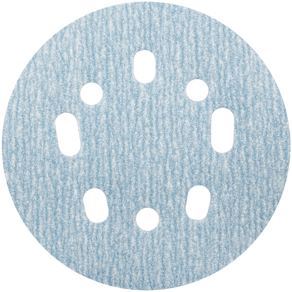 5 in Dia, 8 Hole, Ceramic Alumina, 320 Grit, Coated Type
